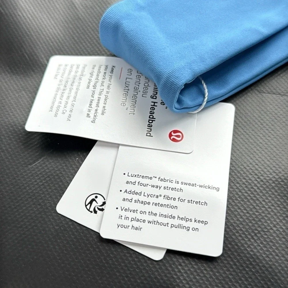 Lululemon Womens Luxtreme Training Headband Pool Party blue NWT